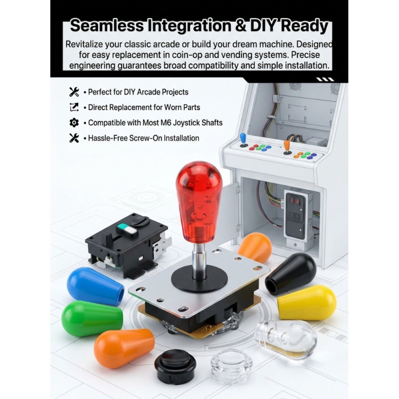 Joystick Arcade Parts - 1 adet M6 Joystick amerikan top