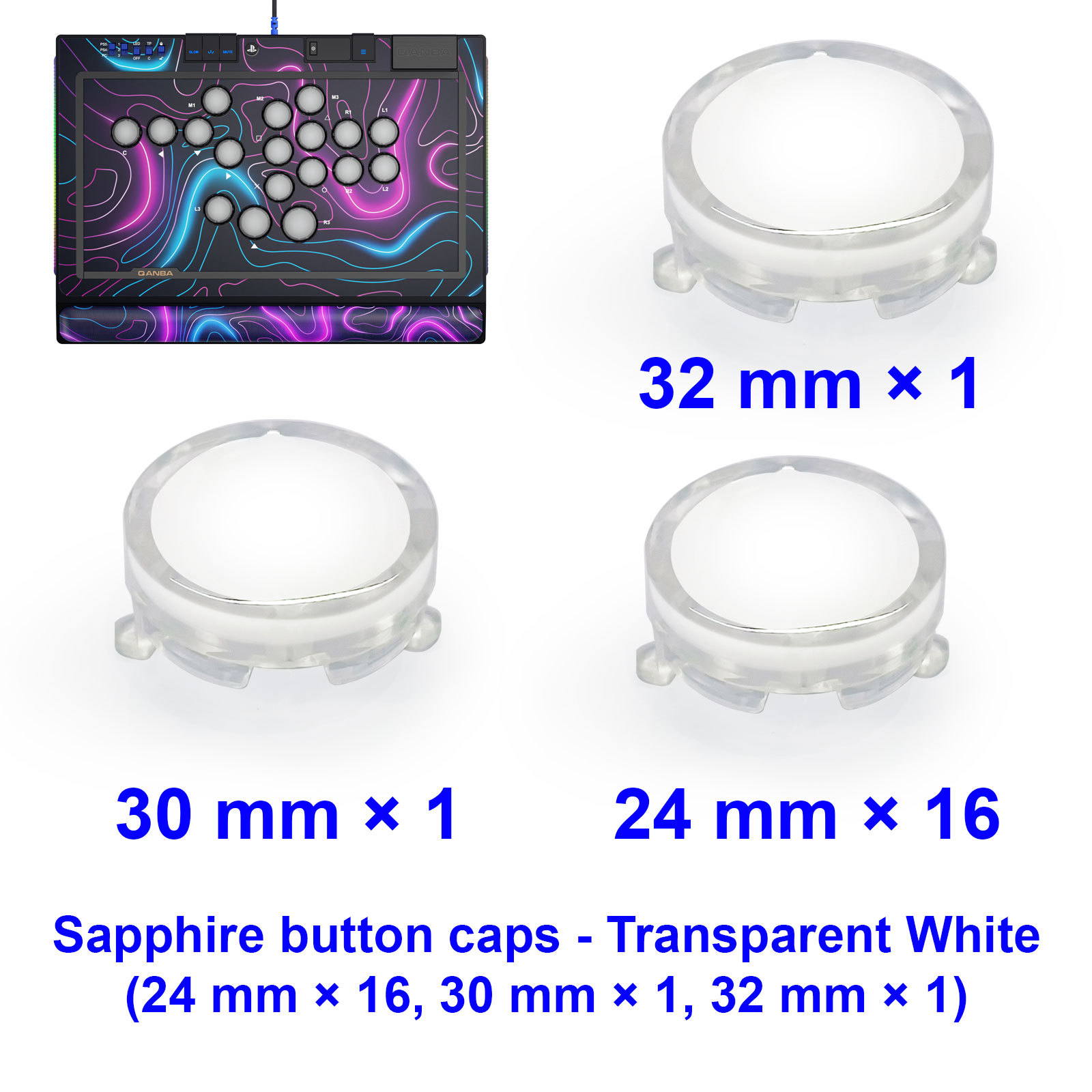 Joystick Arcade Parts - QANBA SAPPHIRE S1 Düğme Kapağı Arcade