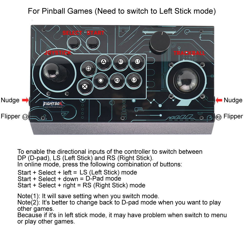 Trackball Controller Arcade - FightBox R10-PRO Arcade Dövüş Joystick'i, Trackball